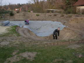 Material Vlies im Schwimmteich