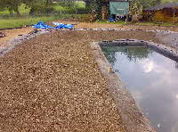 substrat in den Schwimmteich einbringen Schwimmteich bau